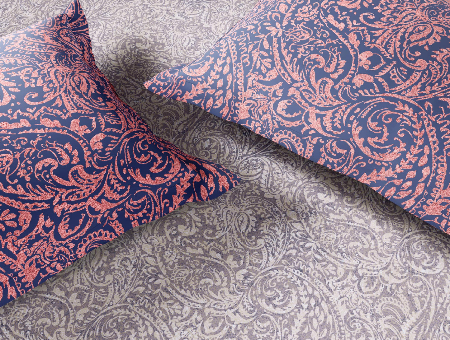 Spaces Flora 100% Cotton 144 TC Percale Floral Double Bedsheet with 2 Pillow Covers, Light Violet