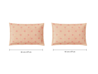 Spaces Flora 100% Cotton 144 TC Percale Ornate Double Bedsheet with 2 Pillow Covers, Light Yellow