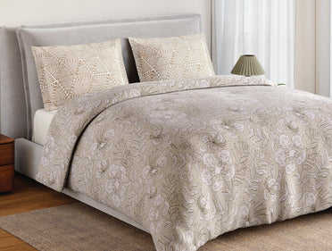 Spaces Flora 100% Cotton 144 TC Percale Floral Double Bedsheet with 2 Pillow Covers, Whisper Pink