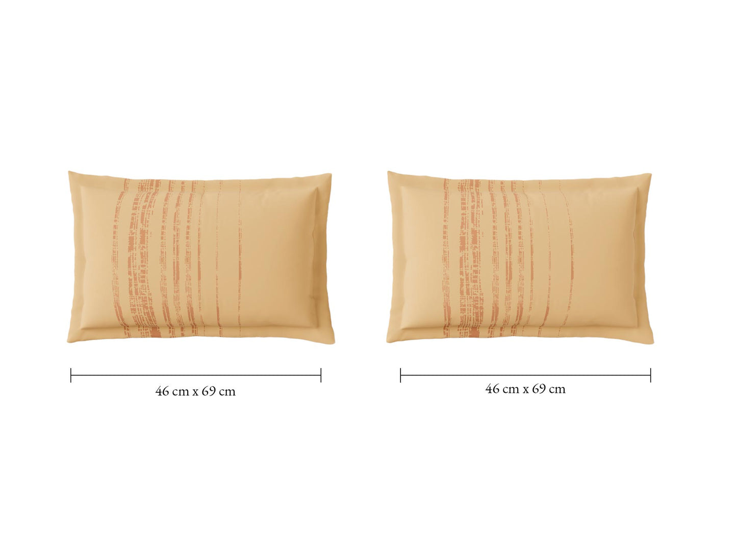 Spaces Flora 100% Cotton 144 TC Percale Geometric Double Bedsheet with 2 Pillow Covers, Beige