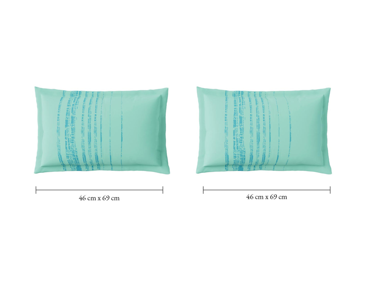 Spaces Flora 100% Cotton 144 TC Percale Geometric Double Bedsheet with 2 Pillow Covers, Aqua