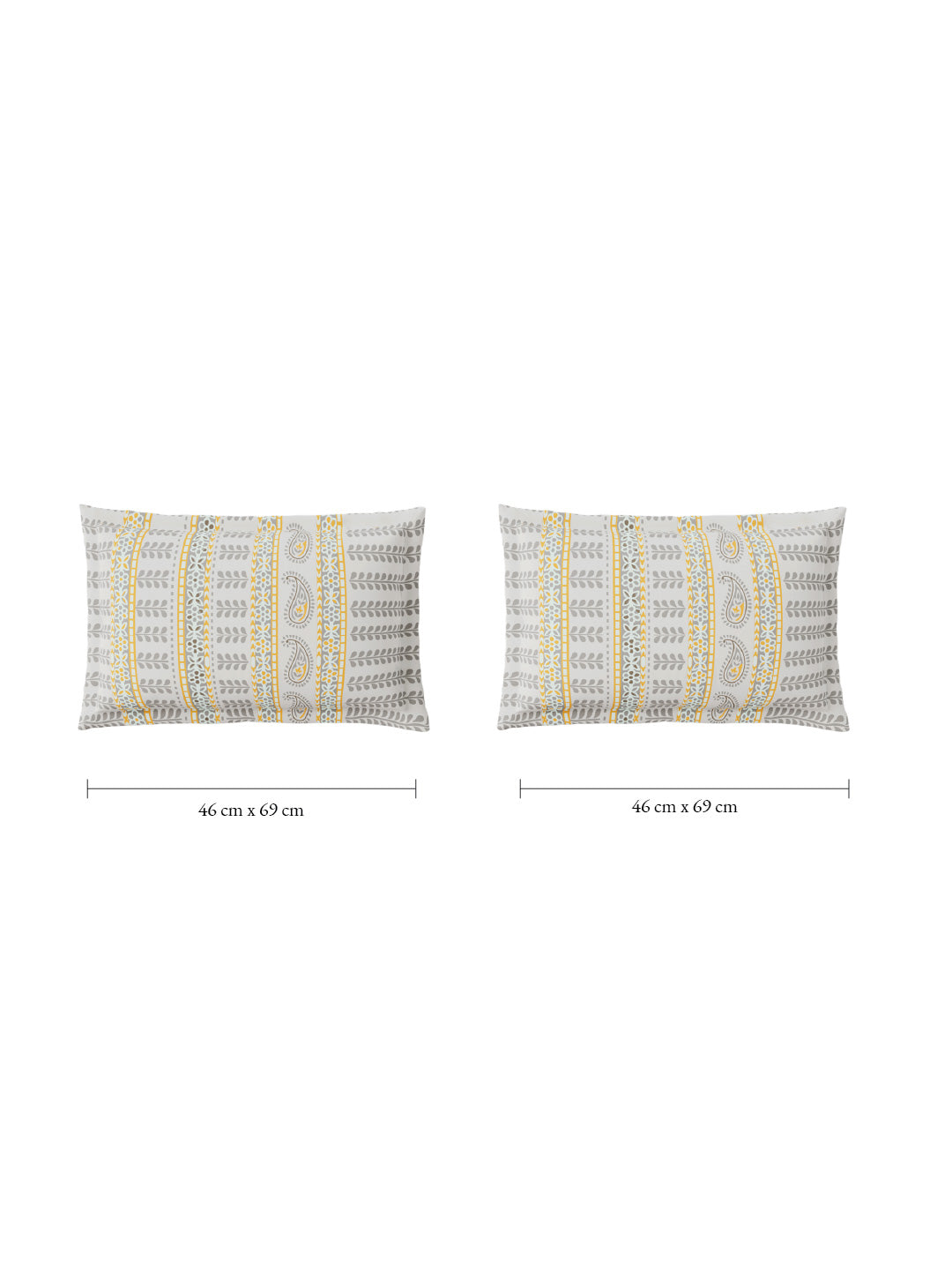 Spaces Flora 100% Cotton 144 TC Percale Ornate Single Bedsheet with 1 Pillow Cover, Light Grey