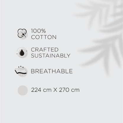 Spaces Flora 100% Cotton 144 TC Percale Geometric Double Blanket Quilt, Light Yellow