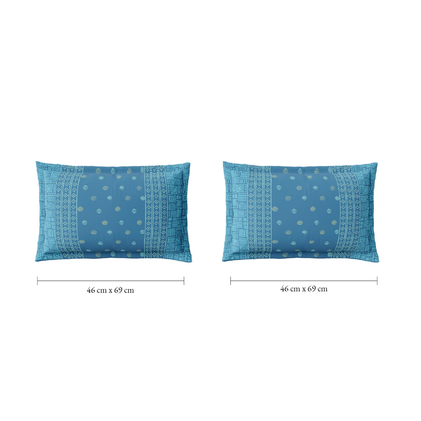 Spaces Flora 100% Cotton 144 TC Percale Ornate Fitted King Sheet with 2 Pillow Covers, Blue