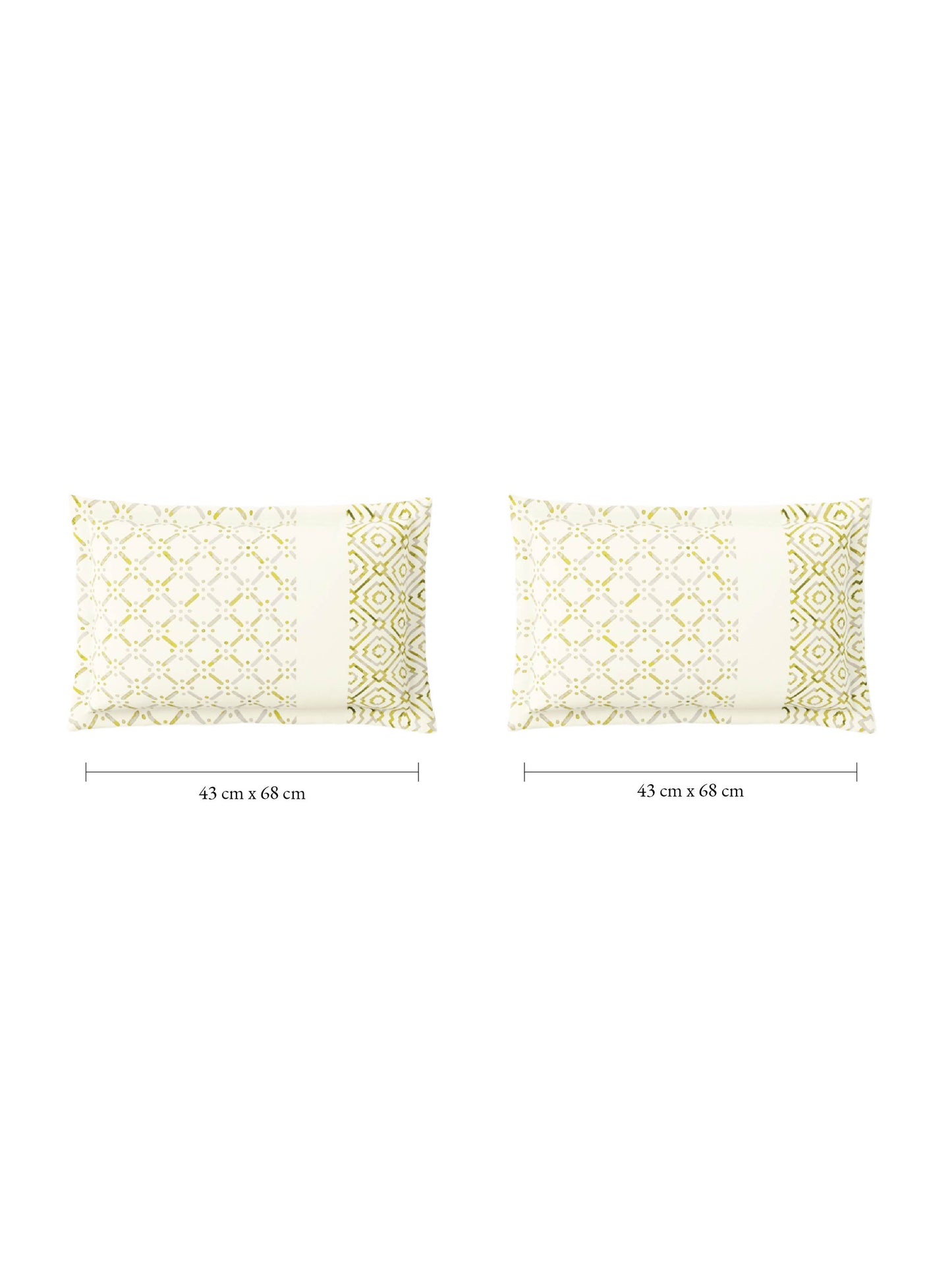 Zera Hygro Cotton 233 TC Percale Geometric Design Double Bedsheet with 2 Pillow Covers, Pear Sorbet