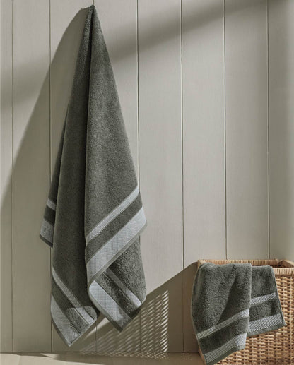 Spaces Hygro Stone Solid 100% Cotton 600 GSM Dobby Bath Towel – 75 X150 CM