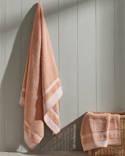 Spaces Hygro Coral Solid 100% Cotton 600 GSM Dobby Bath Towel – 75 X150 CM