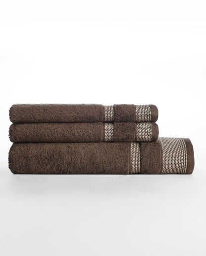 Spaces Hygro Chocolate Solid 100% Cotton 600 GSM Dobby Bath Towel – 75 X150 CM