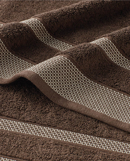 Spaces Hygro Chocolate Solid 100% Cotton 600 GSM Dobby Bath Towel – 75 X150 CM