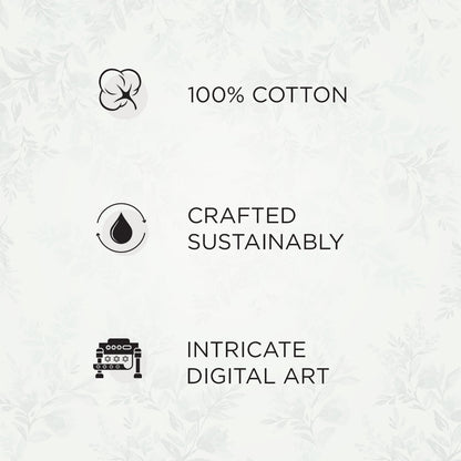 Spaces Neo Paradox 100% Cotton 152 TC Percale Geometric Large Bedsheet with 2 Pillow Covers, Coral