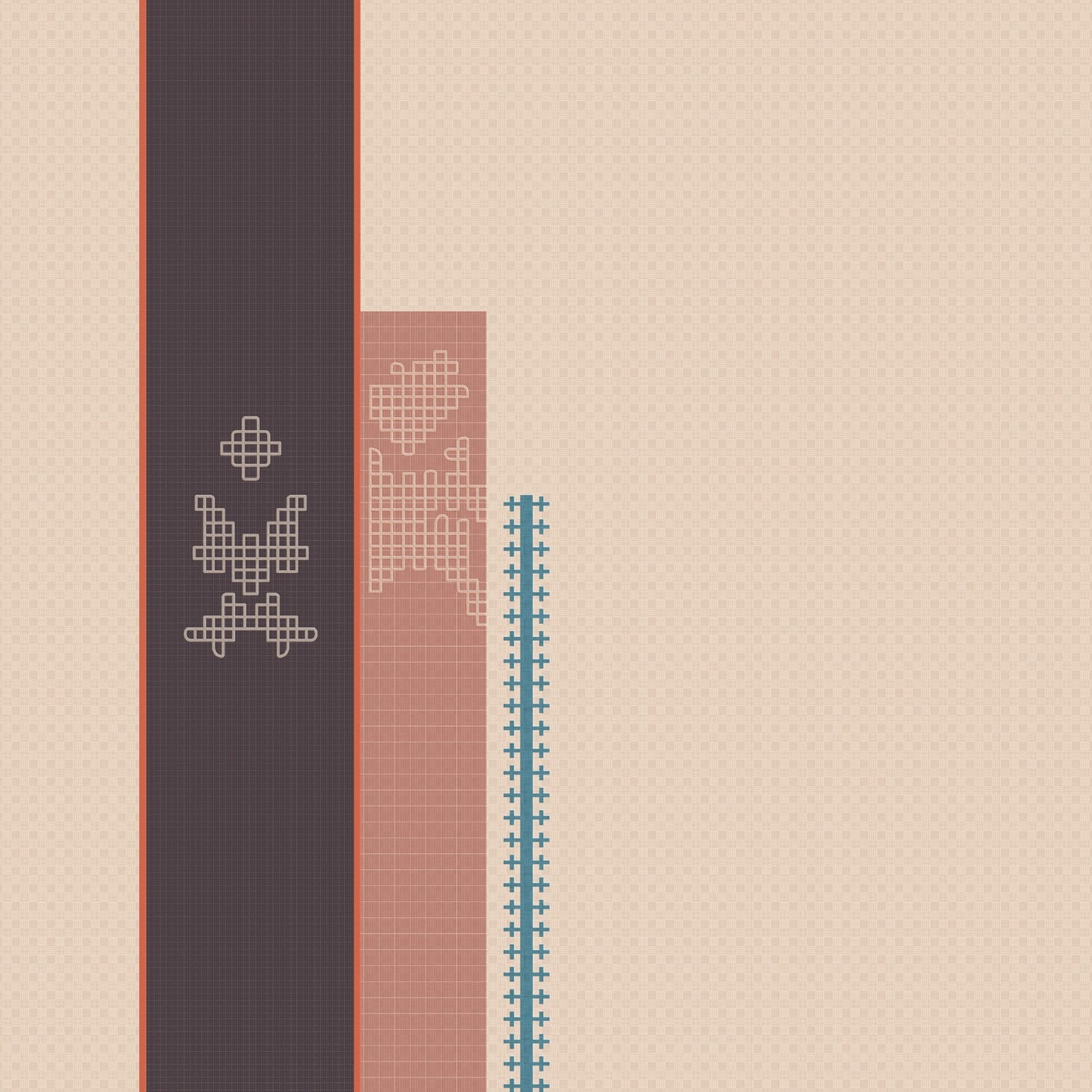 Spaces Neo Chaap 100% Cotton 152 TC Percale Ornate Large Bedsheet with 2 Pillow Covers, Beige