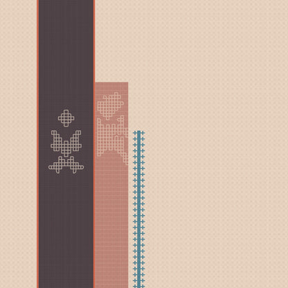 Spaces Neo Chaap 100% Cotton 152 TC Percale Ornate Large Bedsheet with 2 Pillow Covers, Beige