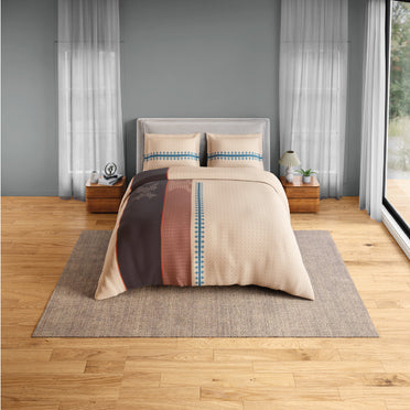 Spaces Neo Chaap 100% Cotton 152 TC Percale Ornate Permium Double Blanket Quilt, Beige