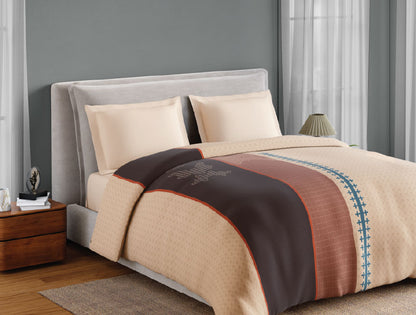 Spaces Neo Chaap 100% Cotton 152 TC Percale Ornate Permium Double Blanket Quilt, Beige