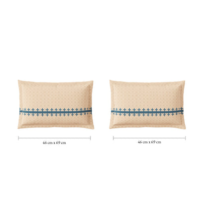 Spaces Neo Chaap 100% Cotton 152 TC Percale Ornate Permium Double Blanket Quilt, Beige