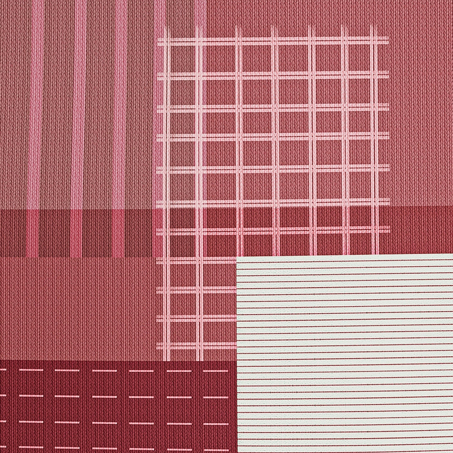 Spaces Avaris Structure 100% Cotton 210 TC Sateen Geometric Large Bedsheet with 2 Pillow Covers, Maroon