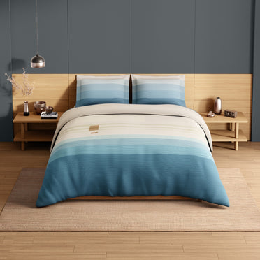 Spaces Avaris Structure 100% Cotton 210 TC Sateen Geometric Large Bedsheet with 2 Pillow Covers, Cream