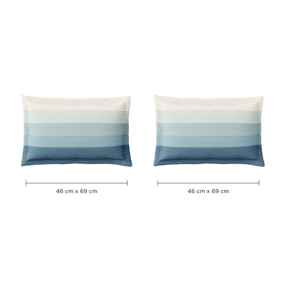 Spaces Avaris Structure 100% Cotton 210 TC Sateen Geometric Large Bedsheet with 2 Pillow Covers, Cream