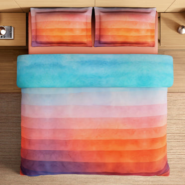 Spaces Avaris Echo 100% Cotton 210 TC Sateen Abstract Large Bedsheet with 2 Pillow Covers, Orange