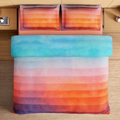 Spaces Avaris Echo 100% Cotton 210 TC Sateen Abstract Large Bedsheet with 2 Pillow Covers, Orange