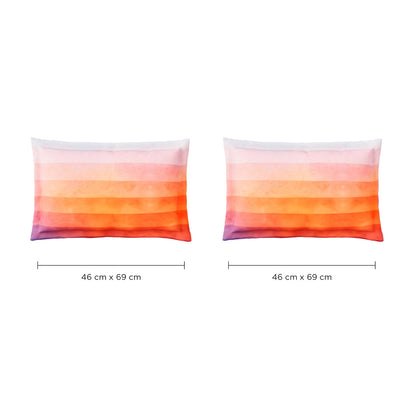 Spaces Avaris Echo 100% Cotton 210 TC Sateen Abstract Large Bedsheet with 2 Pillow Covers, Orange
