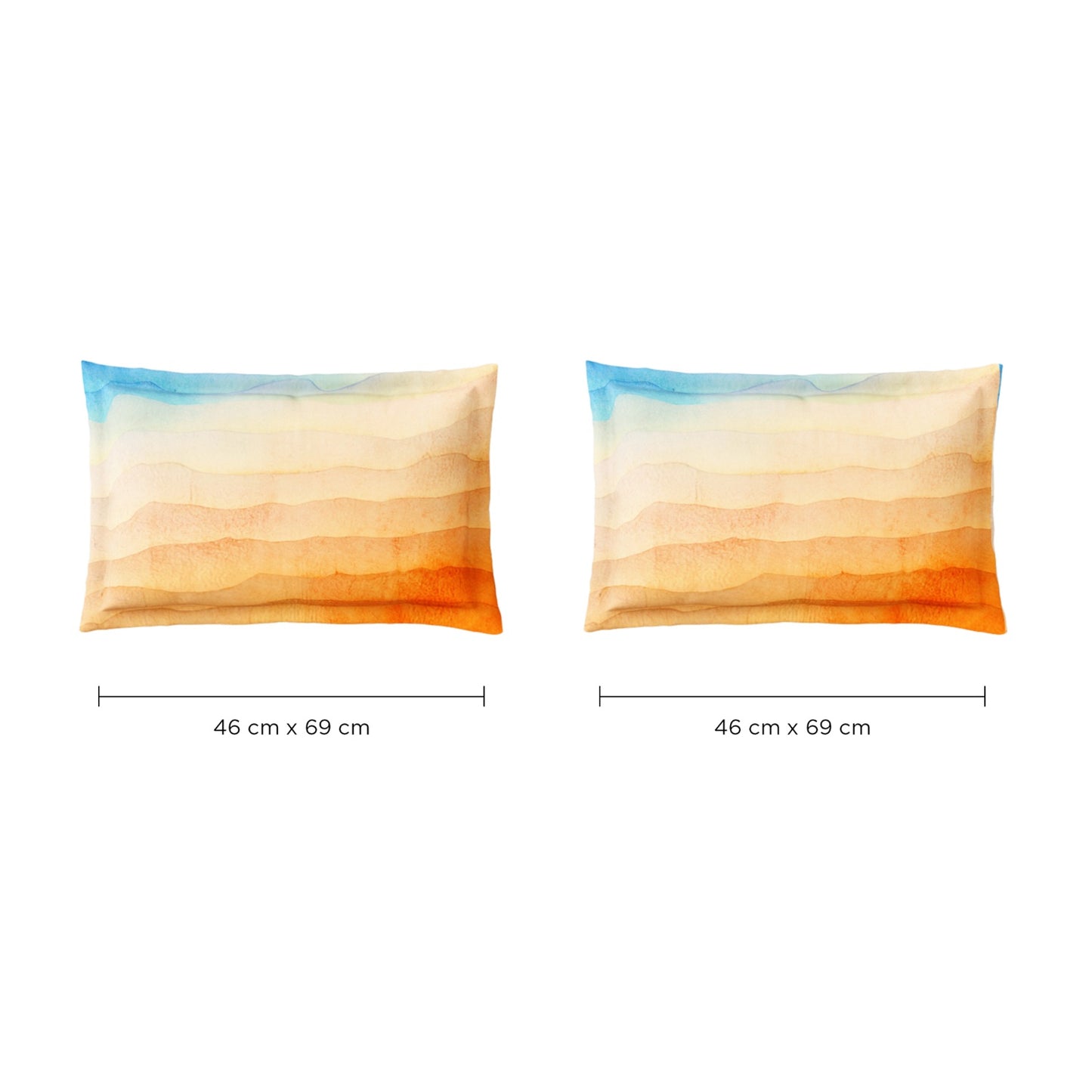 Spaces Avaris Echo 100% Cotton 210 TC Sateen Abstract Large Bedsheet with 2 Pillow Covers, Light Yellow