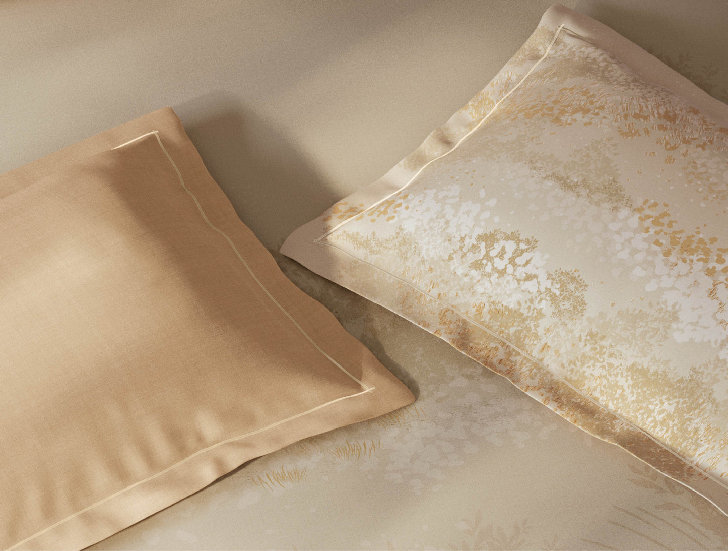 Spaces Sierra Indian Safari 100% Hygro Cotton 210 TC Sateen Floral Permium Large Bedsheet with 4 Pillow Covers, Beige