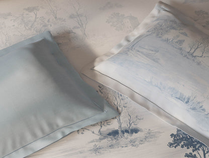 Spaces Sierra Indian Safari 100% Hygro Cotton 210 TC Sateen Floral Permium Large Bedsheet with 4 Pillow Covers, Blue
