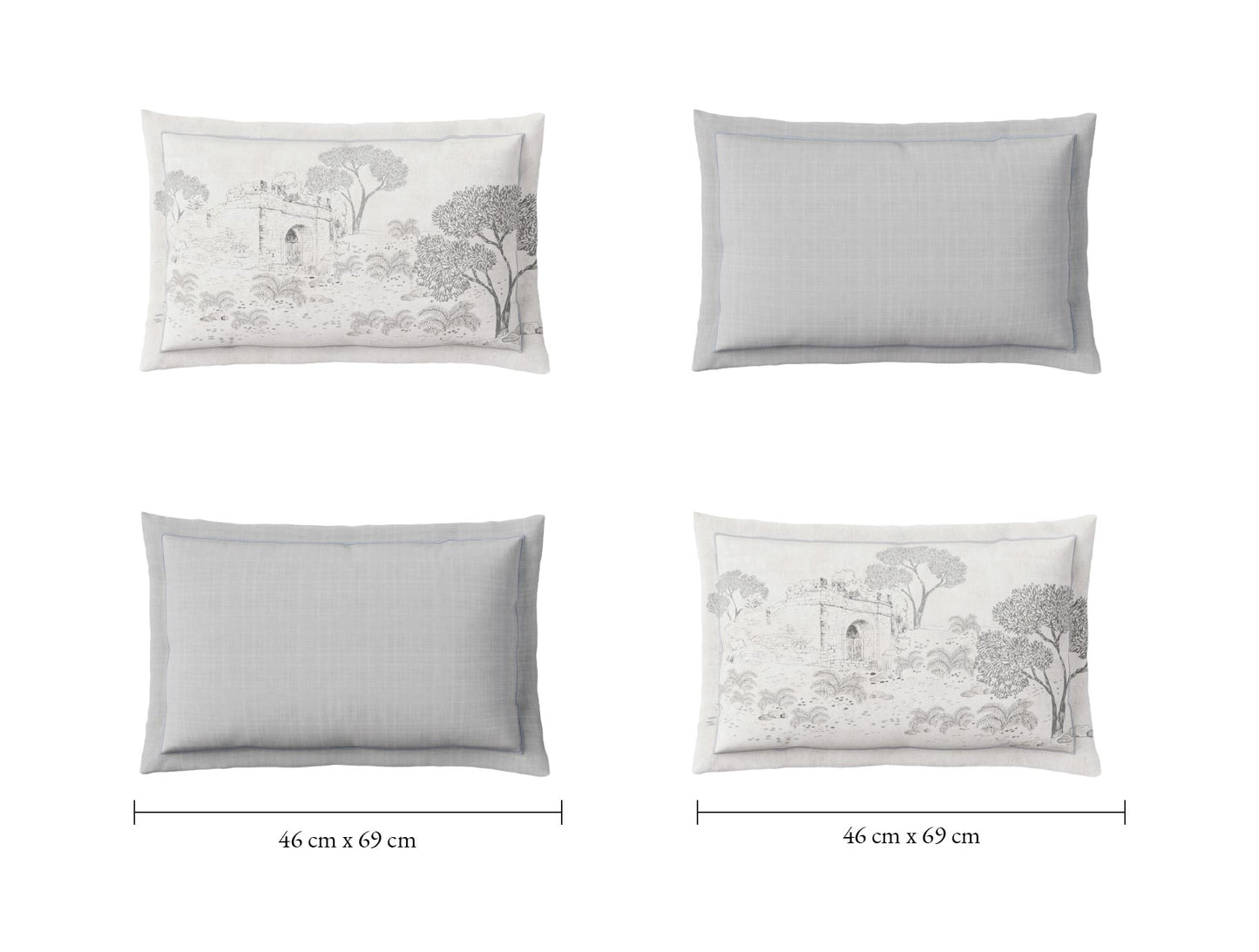 Spaces Sierra Indian Safari 100% Hygro Cotton 210 TC Sateen Floral Permium Large Bedsheet with 4 Pillow Covers, Light Grey
