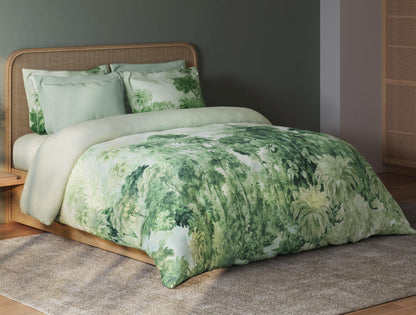 Spaces Sierra Indian Safari 100% Hygro Cotton 210 TC Sateen Floral Permium Large Bedsheet with 4 Pillow Covers, Light Green