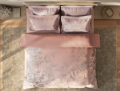 Spaces Sierra Indian Safari 100% Hygro Cotton 210 TC Sateen Floral Permium Large Bedsheet with 4 Pillow Covers, Blush