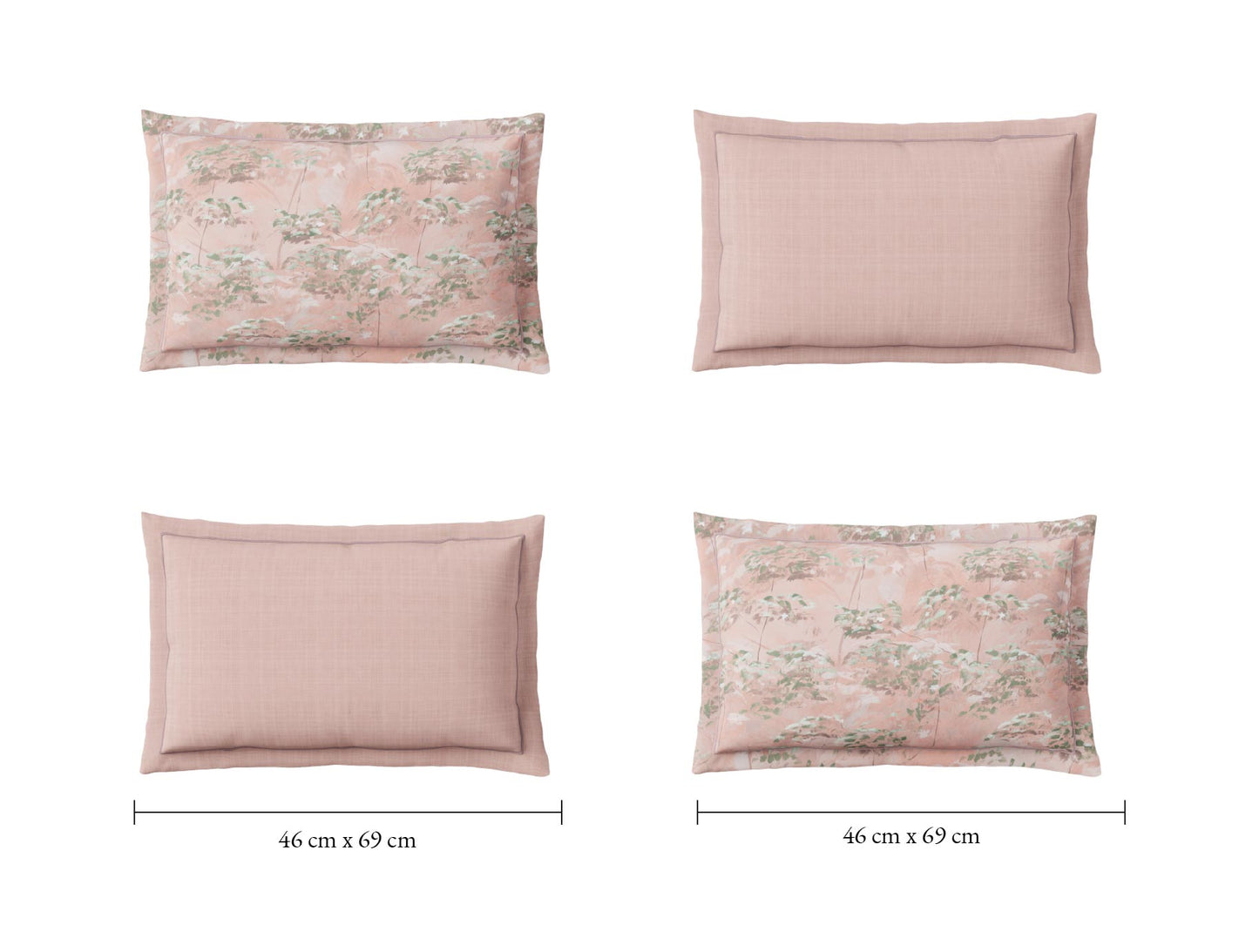 Spaces Sierra Indian Safari 100% Hygro Cotton 210 TC Sateen Floral Permium Large Bedsheet with 4 Pillow Covers, Blush