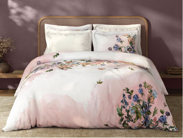 Spaces Sierra Midnight Botanica 100% Hygro Cotton 210 TC Sateen Floral Premium Large Bedsheet with 4 Pillow Covers, White