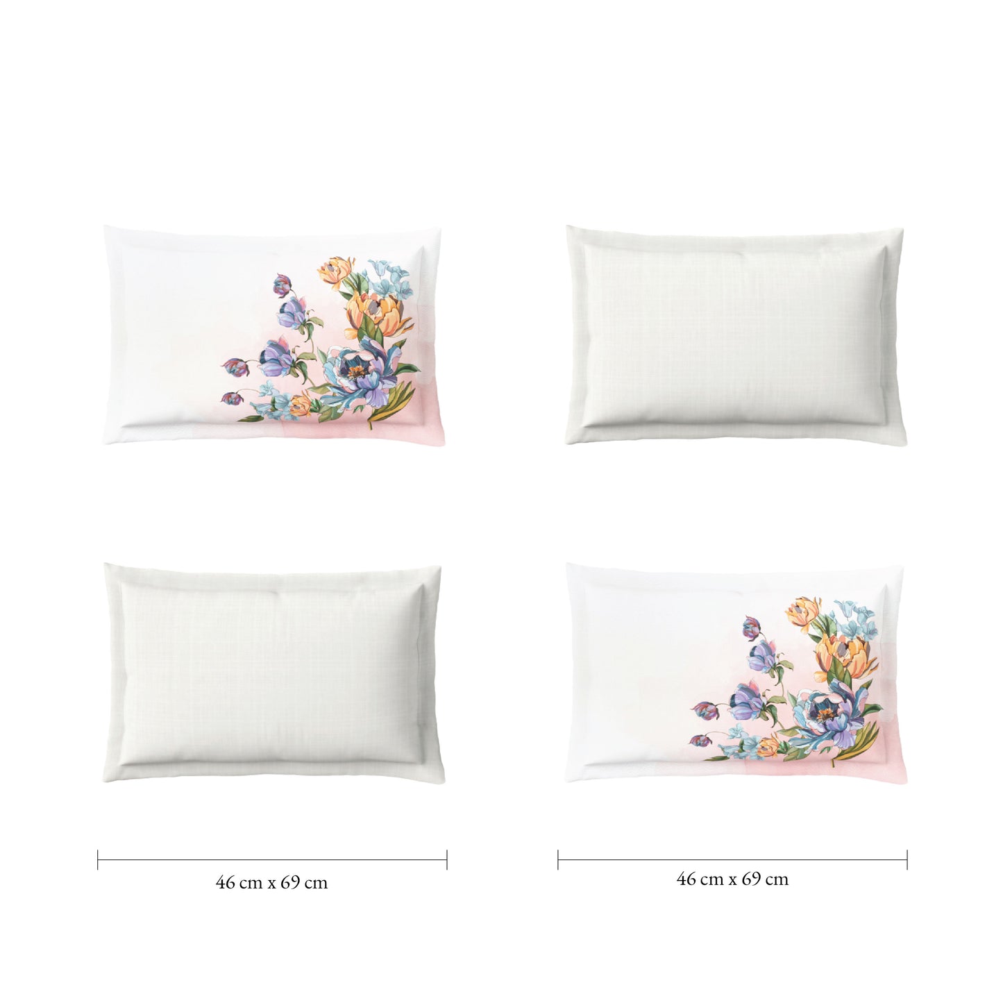 Spaces Sierra Midnight Botanica 100% Hygro Cotton 210 TC Sateen Floral Permium Large Bedsheet with 4 Pillow Covers, White