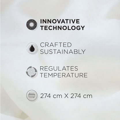 Spaces Sierra Midnight Botanica 100% Hygro Cotton 210 TC Sateen Floral Permium Large Bedsheet with 4 Pillow Covers, White