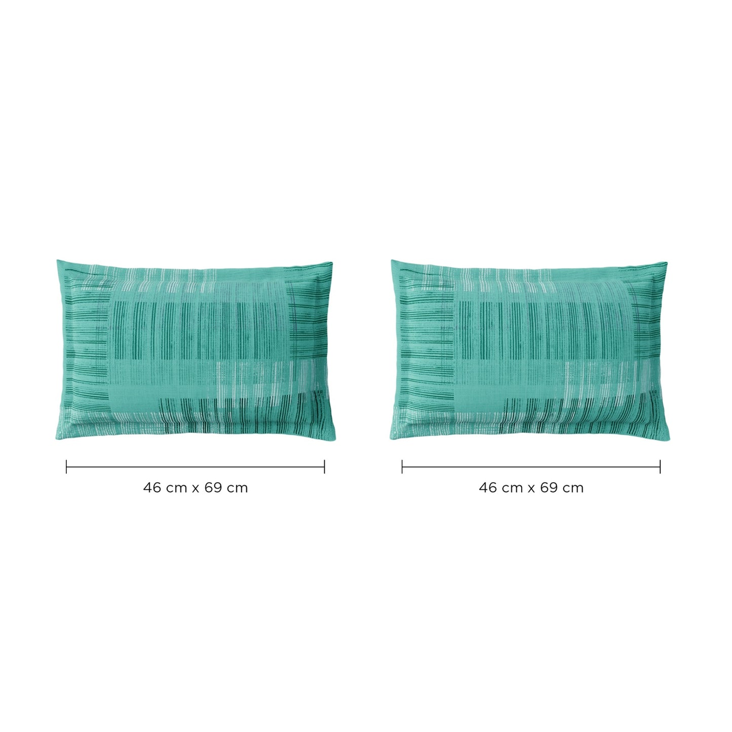 Spaces Geoform 100% Cotton 132 TC Percale Geometric Double Bedsheet with 2 Pillow Covers, Violet