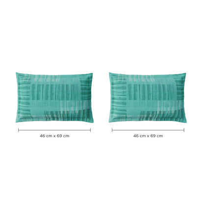 Spaces Geoform 100% Cotton 132 TC Percale Geometric Double Bedsheet with 2 Pillow Covers, Violet