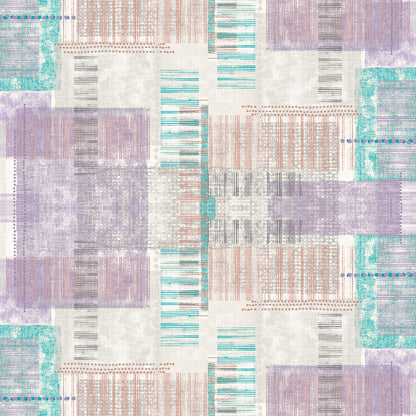 Spaces Geoform 100% Cotton 132 TC Percale Geometric Double Bedsheet with 2 Pillow Covers, Violet