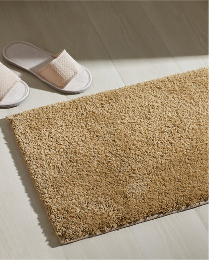 Spaces Exotica Light Brown Solid Polyester 2376 GSM Small Bath Mat – 40 x 60 CM