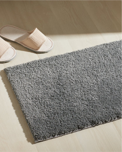 Spaces Exotica Dark Grey Solid Polyester 2376 GSM Small Bath Mat – 40 x 60 CM