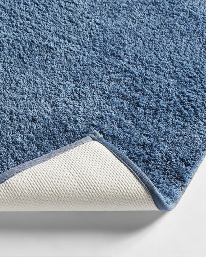 Spaces Exotica Dark Blue Solid Polyester 2376 GSM Small Bath Mat – 40 x 60 CM