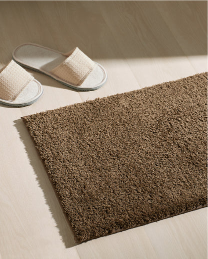 Spaces Exotica Polyester 2376 GSM Solid Dark Brown Large Bath Mat – 50 X 80 CM