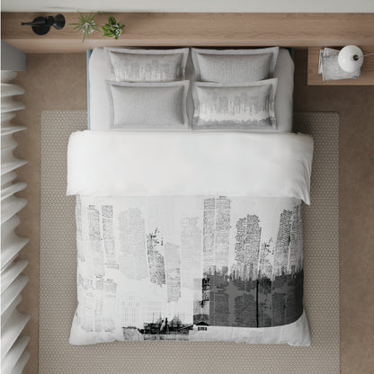 Spaces Riviera 100% Cotton 200 TC Percale Abstract Design Permium Large Bedsheet with 4 Pillow Covers, Bright White
