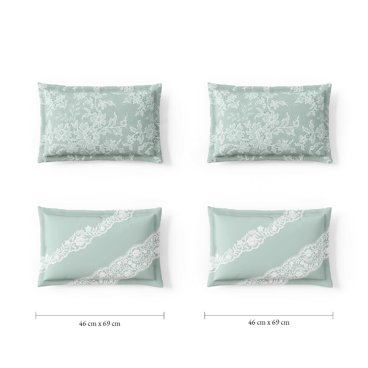 Spaces Meraki Forever Laces 100% Cotton 300 TC Sateen Ornate Design Permium Large Bedsheet with 4 Pillow Covers, Light Grey