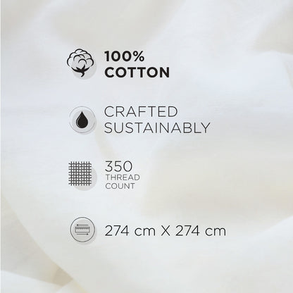 Spaces Meraki Forever Laces 100% Cotton 300 TC Sateen Ornate Design Permium Large Bedsheet with 4 Pillow Covers, Light Grey