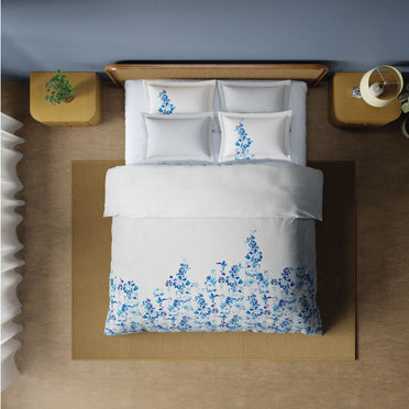 Spaces Riviera 100% Cotton 200 TC Percale Abstract Design Permium Large Bedsheet with 4 Pillow Covers, Beige