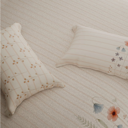 Spaces Riviera 100% Cotton 200 TC Percale Abstract Design Permium Large Bedsheet with 4 Pillow Covers, Light Aqua