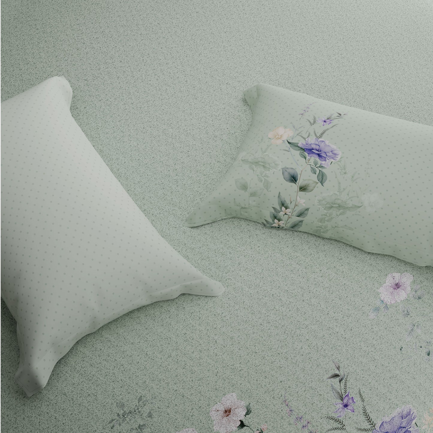 Spaces Riviera 100% Cotton 200 TC Percale Abstract Design Permium Large Bedsheet with 4 Pillow Covers, White