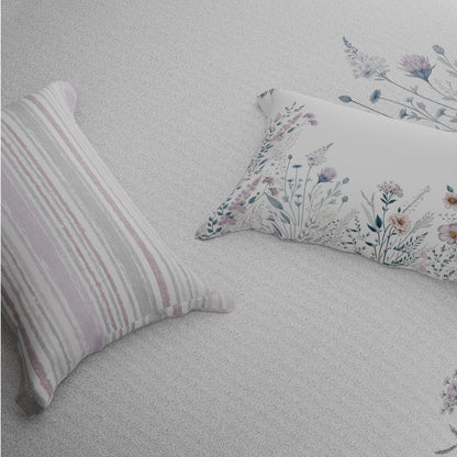 Spaces Riviera 100% Cotton 200 TC Percale Abstract Design Permium Large Bedsheet with 4 Pillow Covers, Taupe