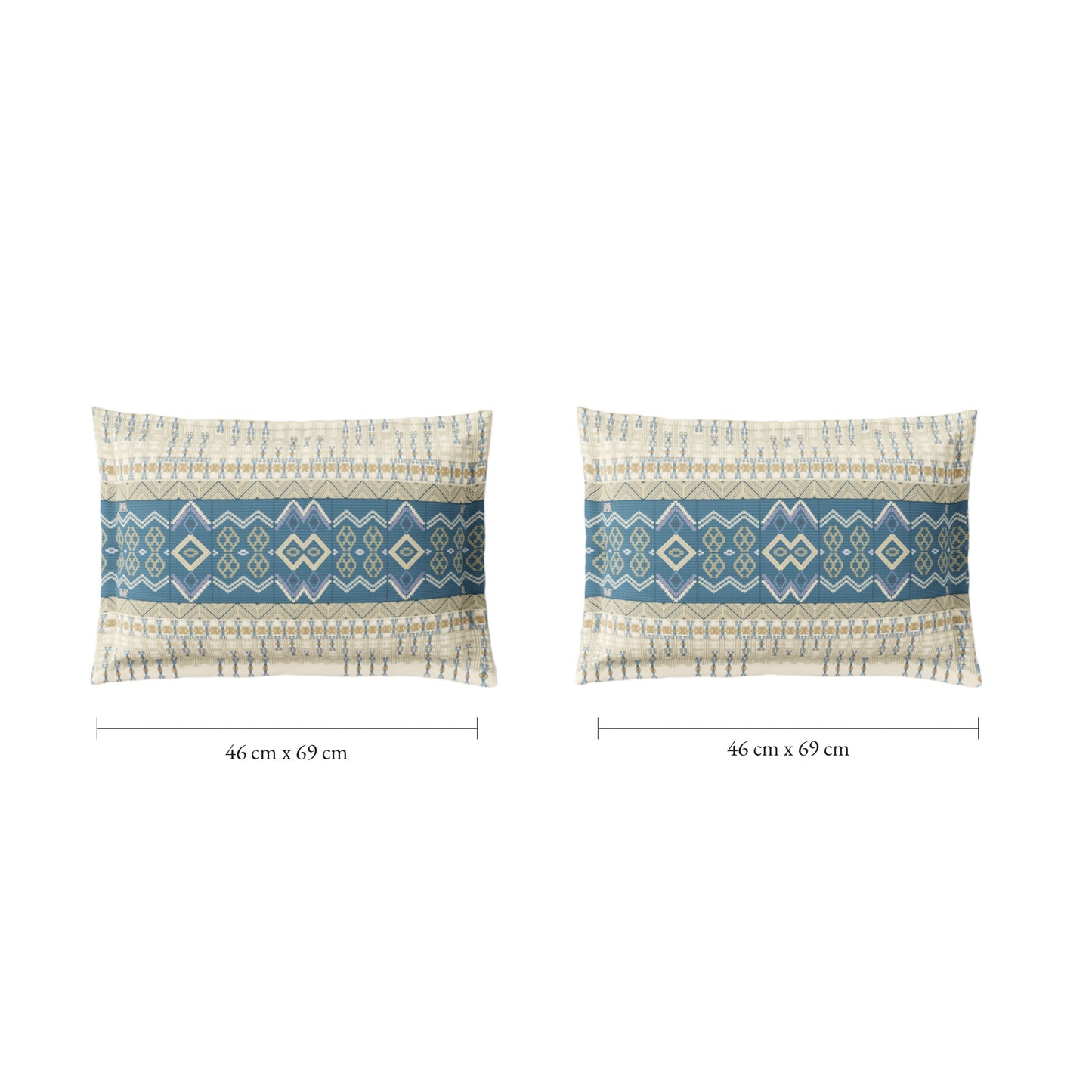 Spaces Vortex 100% Cotton 180 TC Percale Geometric Permium Large Bedsheet with 4 Pillow Covers, Cream